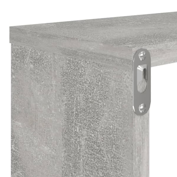 vidaXL Vegghyller kubeformet 2 stk betonggrå 80x15x26,5 cm sponplate