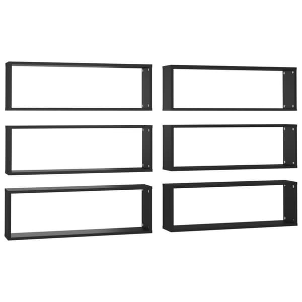 vidaXL Kuutioseinähyllyt 6 kpl musta 80x15x26,5 cm lastulevy