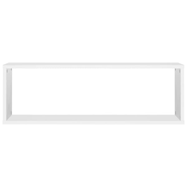 vidaXL væghylder 2 stk. 80x15x26,5 cm kubeformet spånplade hvid