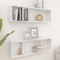 Miniatyrbilde 10 av 10: vidaXL Vegghyller kubeformet 2 stk hvit 100x15x30 cm sponplate