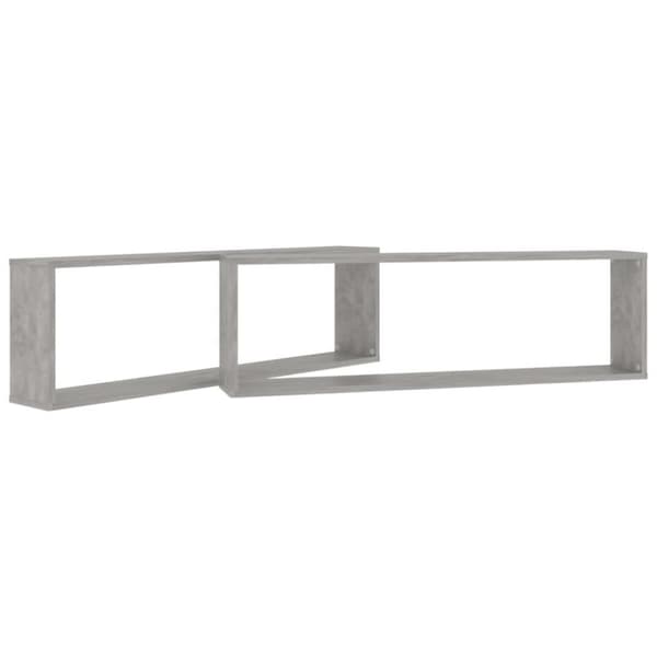 vidaXL væghylder 2 stk. 100x15x30 cm spånplade betongrå