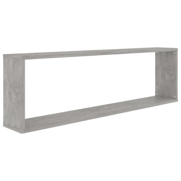 vidaXL væghylder 2 stk. 100x15x30 cm spånplade betongrå