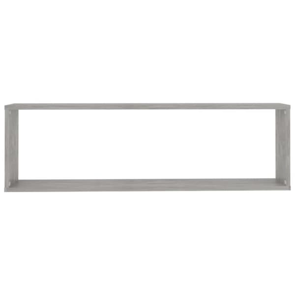 vidaXL væghylder 2 stk. 100x15x30 cm spånplade betongrå