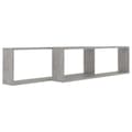 Miniatyrbilde 4 av 10: vidaXL Vegghyller kubeformet 2 stk betonggrå 100x15x30 cm sponplate