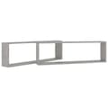 Miniatyrbilde 5 av 10: vidaXL Vegghyller kubeformet 2 stk betonggrå 100x15x30 cm sponplate