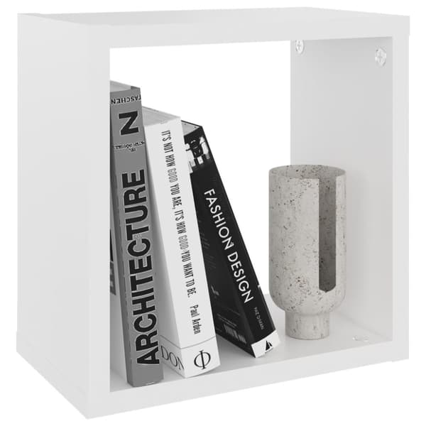 vidaXL Vegghyller kubeformet 2 stk hvit 26x15x26 cm