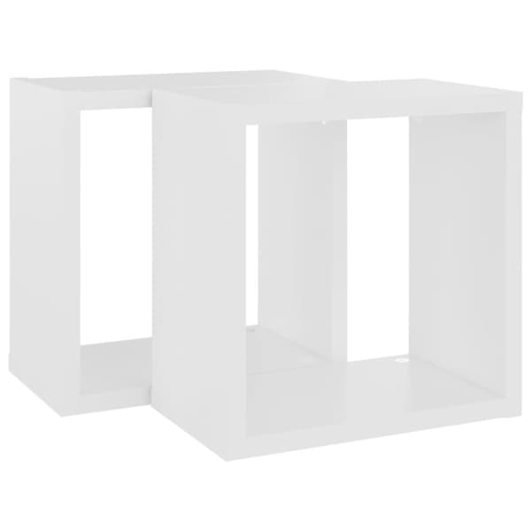 vidaXL Vegghyller kubeformet 2 stk hvit 26x15x26 cm
