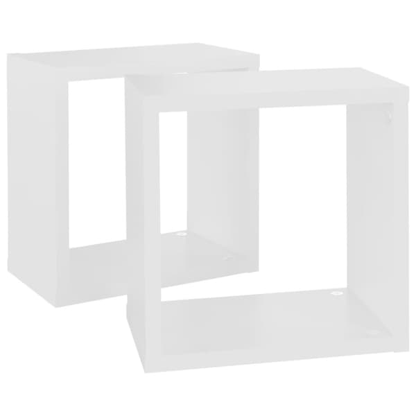 vidaXL Vegghyller kubeformet 2 stk hvit 26x15x26 cm