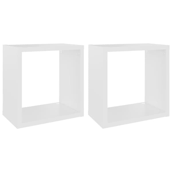 vidaXL Vegghyller kubeformet 2 stk hvit 26x15x26 cm