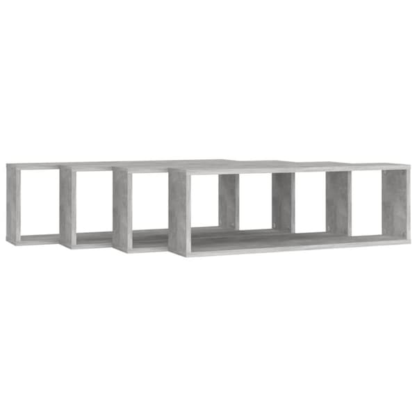 vidaXL Kuutioseinähyllyt 4 kpl betoninharmaa 80x15x26,5 cm lastulevy