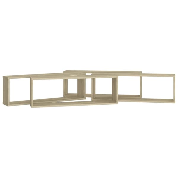 vidaXL Vegghyller kubeformet 4 stk sonoma eik 80x15x26,5 cm sponplate