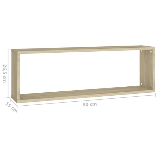 vidaXL Vegghyller kubeformet 4 stk sonoma eik 80x15x26,5 cm sponplate