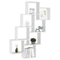 Miniatyrbilde 3 av 8: vidaXL Kubeformet vegghylle hvit 90x15x119 cm sponplate