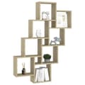 Miniatyrbilde 3 av 8: vidaXL Kubeformet vegghylle sonoma eik 90x15x119 cm konstruert tre