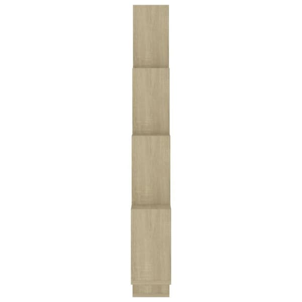 vidaXL Kubeformet vegghylle sonoma eik 90x15x119 cm konstruert tre