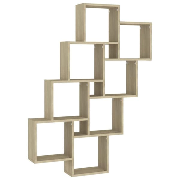 vidaXL Kubeformet vegghylle sonoma eik 90x15x119 cm konstruert tre
