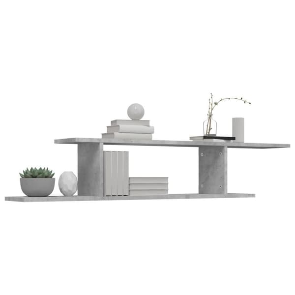 vidaXL Veggmontert TV-hylle betonggrå 125x18x23 cm konstruert tre