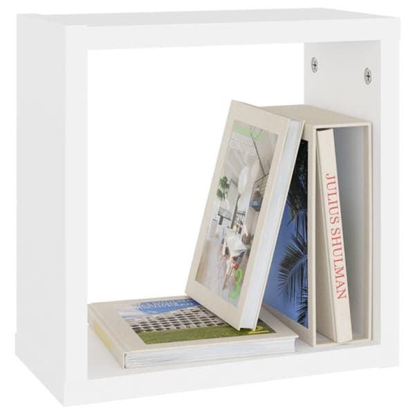 vidaXL Vegghyller kubeformet 2 stk hvit 30x15x30 cm