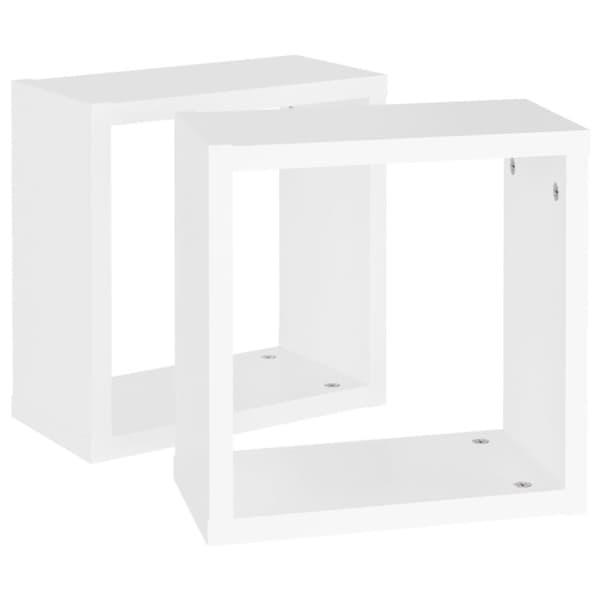vidaXL Vegghyller kubeformet 2 stk hvit 30x15x30 cm
