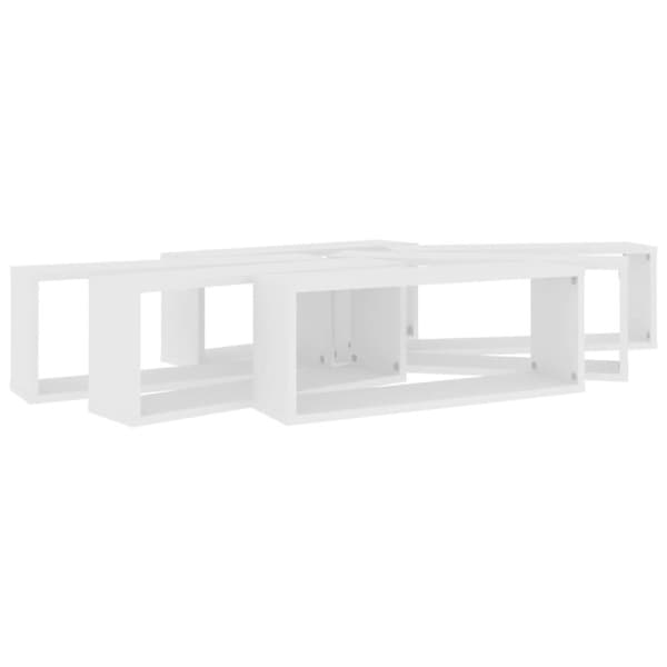 vidaXL Vegghyller kubeformet 6 stk hvit 60x15x23 cm konstruert tre