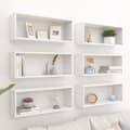 Miniatyrbilde 10 av 10: vidaXL Vegghyller kubeformet 6 stk hvit 60x15x23 cm konstruert tre
