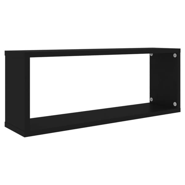 vidaXL Vegghyller kubeformet 4 stk svart 60x15x23 cm konstruert tre