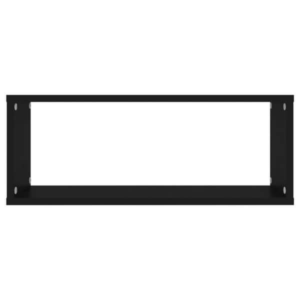 vidaXL Vegghyller kubeformet 4 stk svart 60x15x23 cm konstruert tre