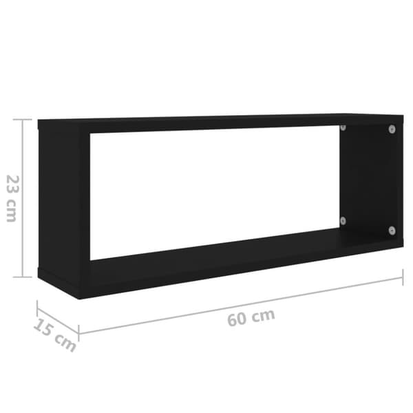 vidaXL Vegghyller kubeformet 4 stk svart 60x15x23 cm konstruert tre