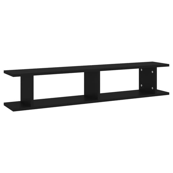 vidaXL Vegghyller 2 stk svart 105x18x20 cm konstruert tre