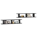 Miniatyrbilde 2 av 7: vidaXL Vegghyller 2 stk svart 105x18x20 cm konstruert tre