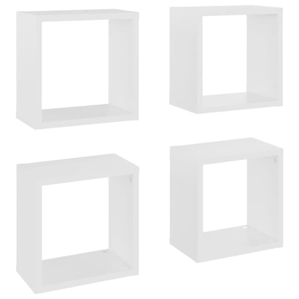 vidaXL Vegghyller kubeformet 4 stk hvit 26x15x26 cm