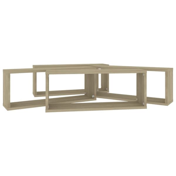 vidaXL Vegghyller kubeformet 4 stk sonoma eik 60x15x23 cm sponplate