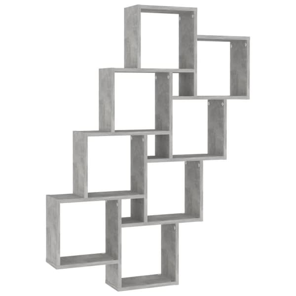 vidaXL Kubeformet vegghylle betonggrå 90x15x119 cm sponplate