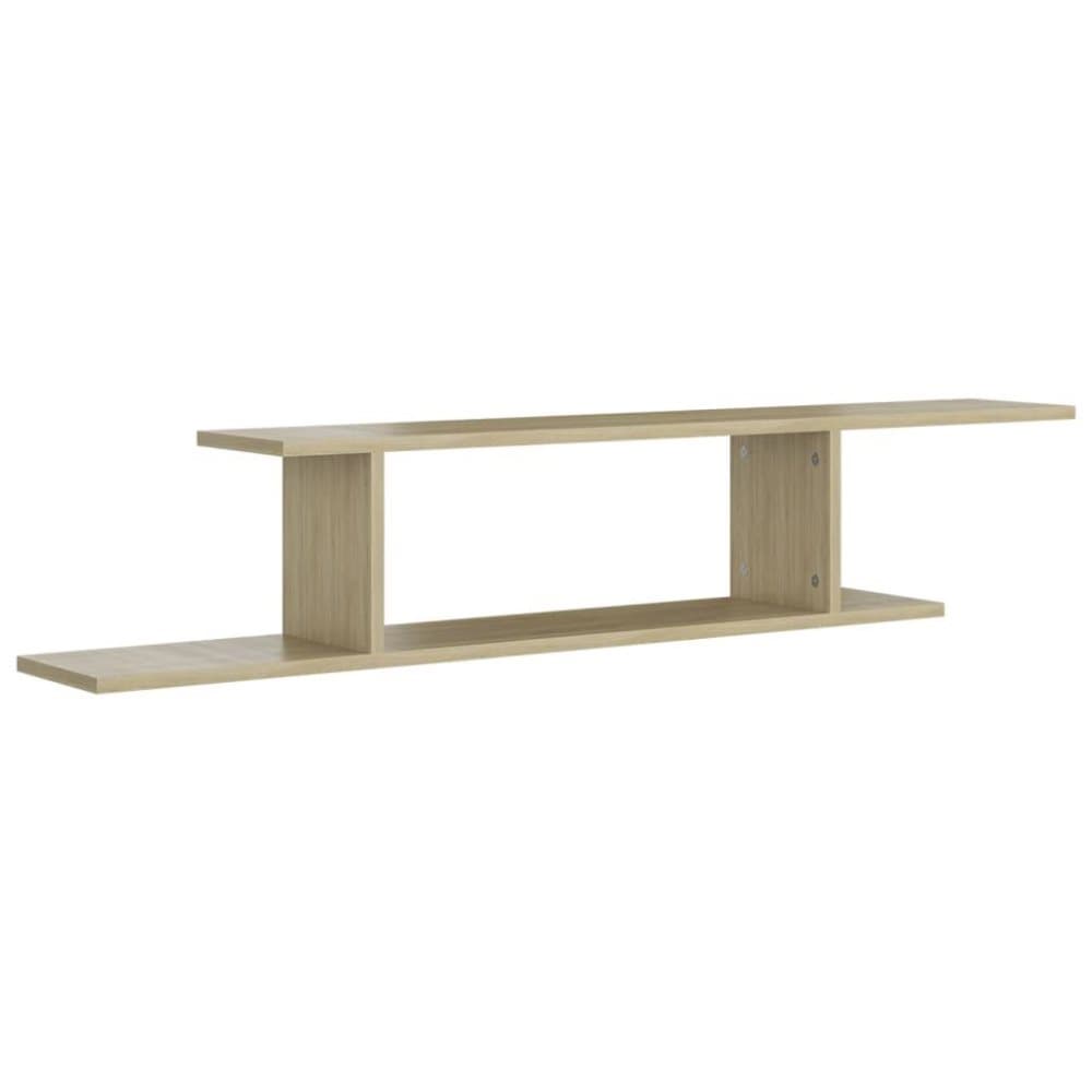 vidaXL Väggmonterad tv-hylla sonoma-ek 125x18x23 cm spånskiva