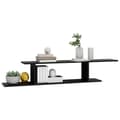 Miniatyrbilde 4 av 9: vidaXL Veggmontert TV-hylle svart 125x18x23 cm konstruert tre