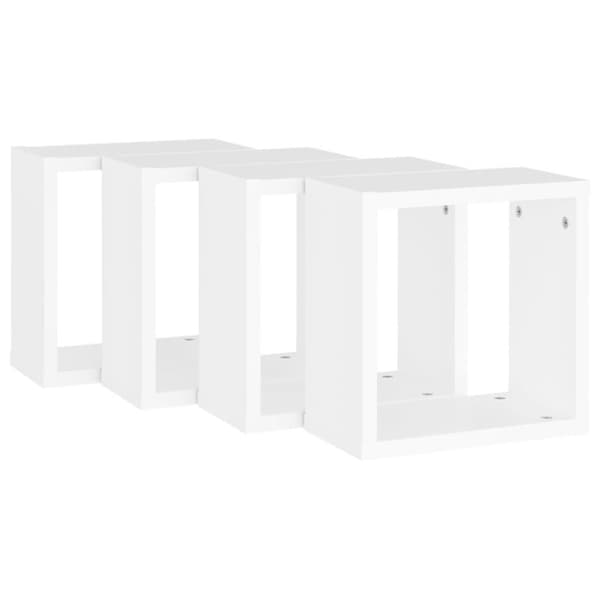 vidaXL Vägghylla kubformad 4 st vit 30x15x30