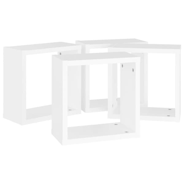 vidaXL Vägghylla kubformad 4 st vit 30x15x30