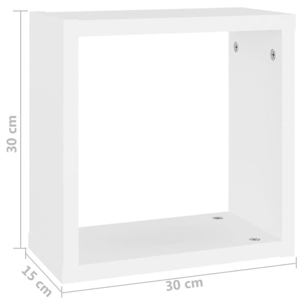 vidaXL Vägghylla kubformad 4 st vit 30x15x30
