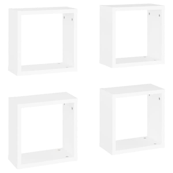vidaXL Vägghylla kubformad 4 st vit 30x15x30