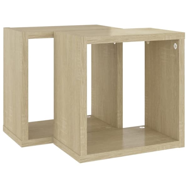 vidaXL Vegghyller kubeformet 2 stk sonoma eik 26x15x26 cm