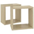 Miniatyrbilde 6 av 11: vidaXL Vegghyller kubeformet 2 stk sonoma eik 26x15x26 cm