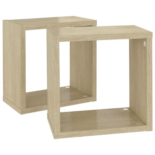 vidaXL Vegghyller kubeformet 2 stk sonoma eik 26x15x26 cm