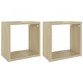 Miniatyrbilde 2 av 11: vidaXL Vegghyller kubeformet 2 stk sonoma eik 26x15x26 cm