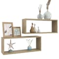 Miniatyrbilde 3 av 10: vidaXL Vegghyller kubeformet 2 stk sonoma eik 60x15x23 cm sponplate