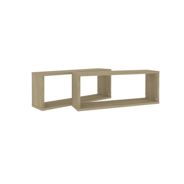 vidaXL Vegghyller kubeformet 2 stk sonoma eik 60x15x23 cm sponplate