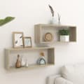 Miniatyrbilde 10 av 10: vidaXL Vegghyller kubeformet 2 stk sonoma eik 60x15x23 cm sponplate