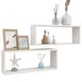 Miniatyrbilde 3 av 10: vidaXL Vegghyller kubeformet 2 stk hvit 60x15x23 cm konstruert tre