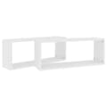 Miniatyrbilde 8 av 10: vidaXL Vegghyller kubeformet 2 stk hvit 60x15x23 cm konstruert tre