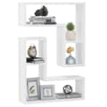 Miniatyrbild 3 av 9: vidaXL Vägghyllor 2 st vit högglans 50x15x50 cm spånskiva