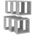 Miniatyrbilde 5 av 11: vidaXL Vegghyller kubeformet 6 stk betonggrå 26x15x26 cm